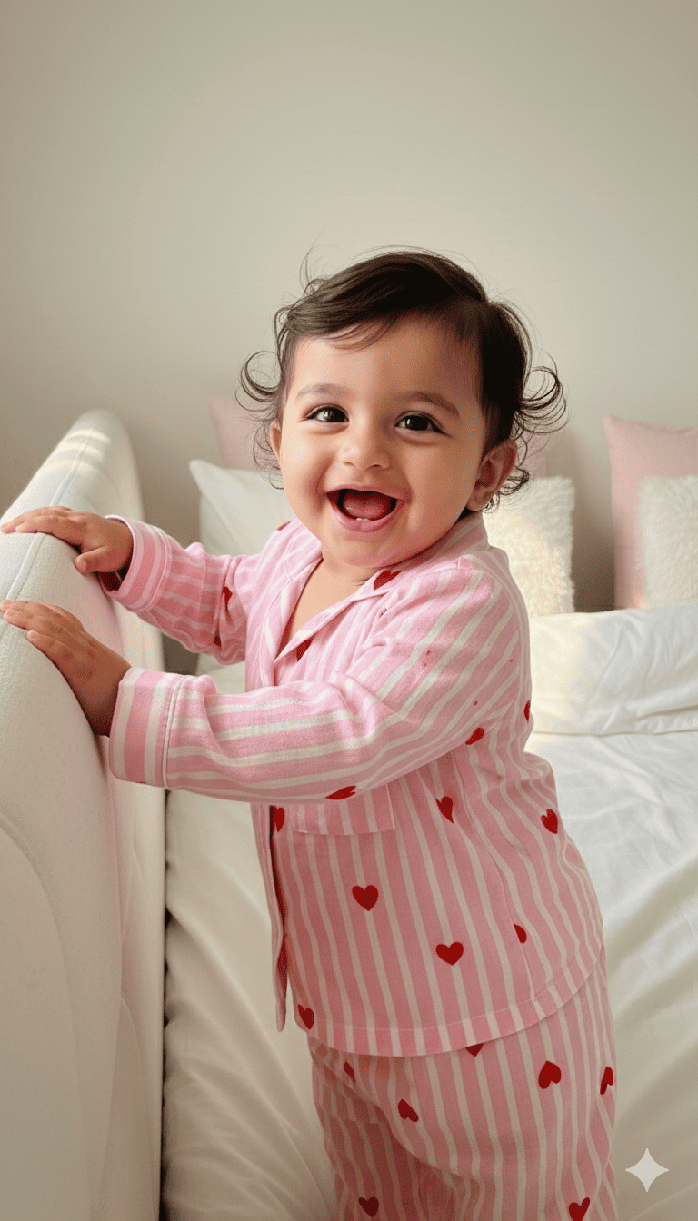 Kids Night Suit - Pink Stripe