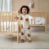 Green elephant print kids night suit catalog image, soft and stylish sleepwear