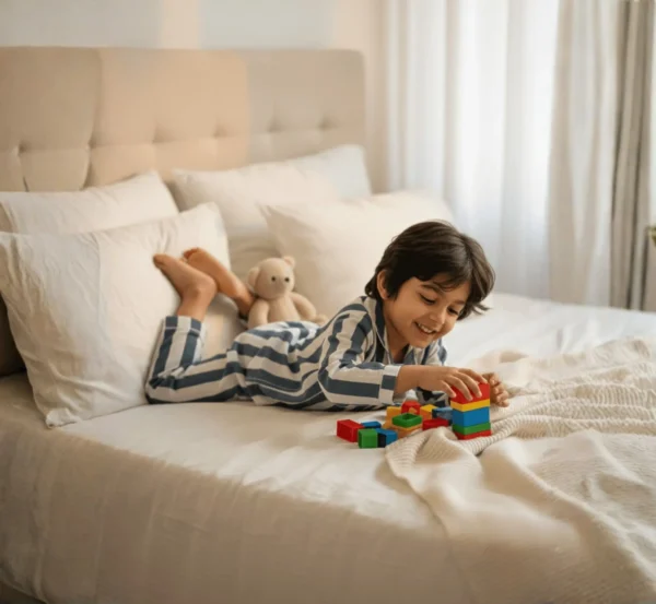 Cozy Grey Stripe Kids Night Suit for Everyday Sleep