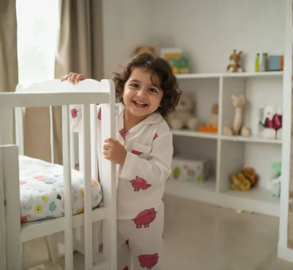 Bold Red Buffalo Print Kids Night Suit for Cozy Nights