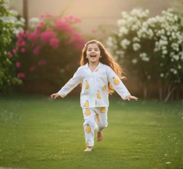 Premium Soft and Breathable Yellow Mango Kids Night Suit