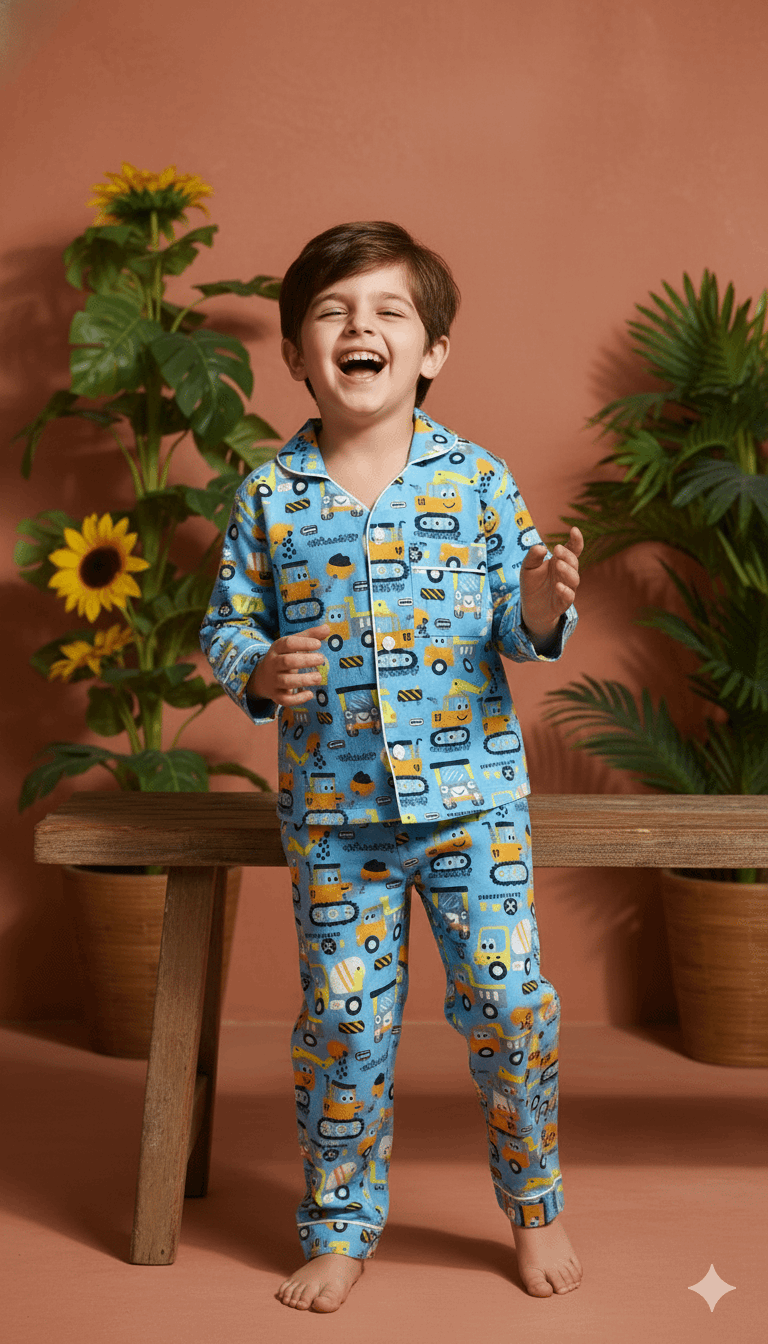 Kids Night suit - Blue Truck hover view