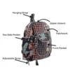 Black patchwork cotton backpack lightweight design, soft and easy-to-carry school bag