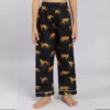 Kids black tiger print cotton night suit bottom detail, soft fabric and comfortable fit