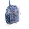 Blue patchwork quilted cotton backpack catalog image, stylish and functional school bag
