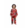 Red jungle print kids night suit catalog style, soft and comfortable sleepwear