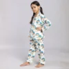 Kids mushroom print cotton night suit side view, stylish and comfortable nightwear