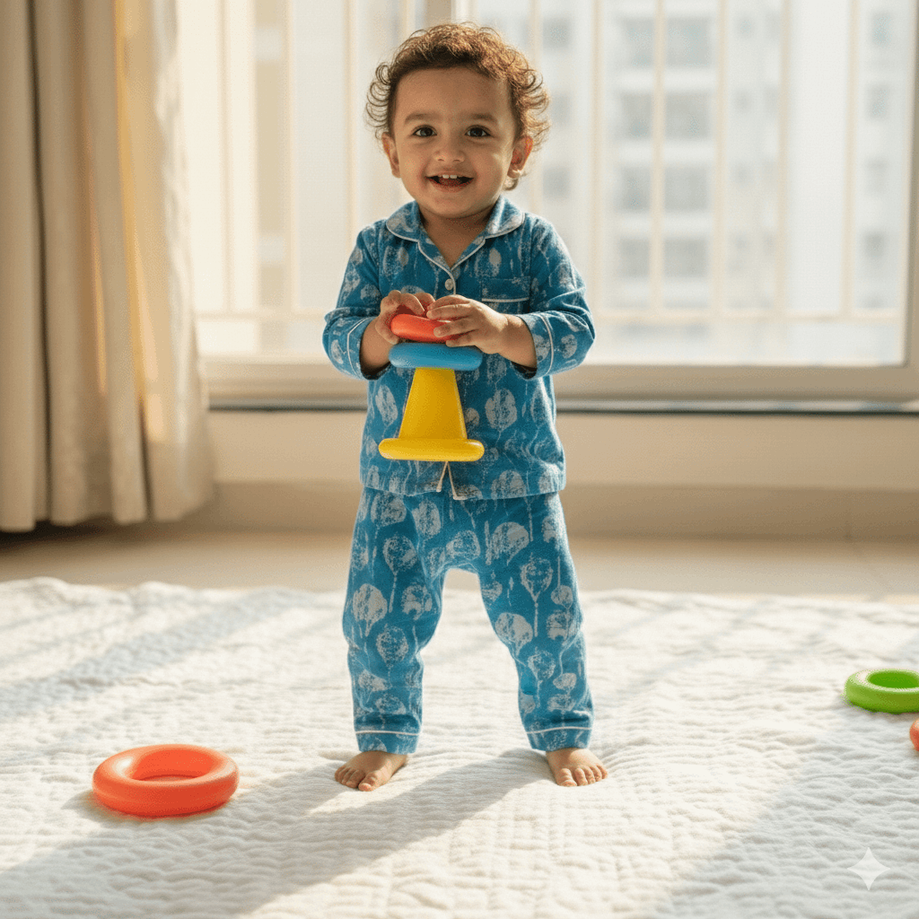 Kids Night suit - Sky Blue Kids Night suit - Sky Blue