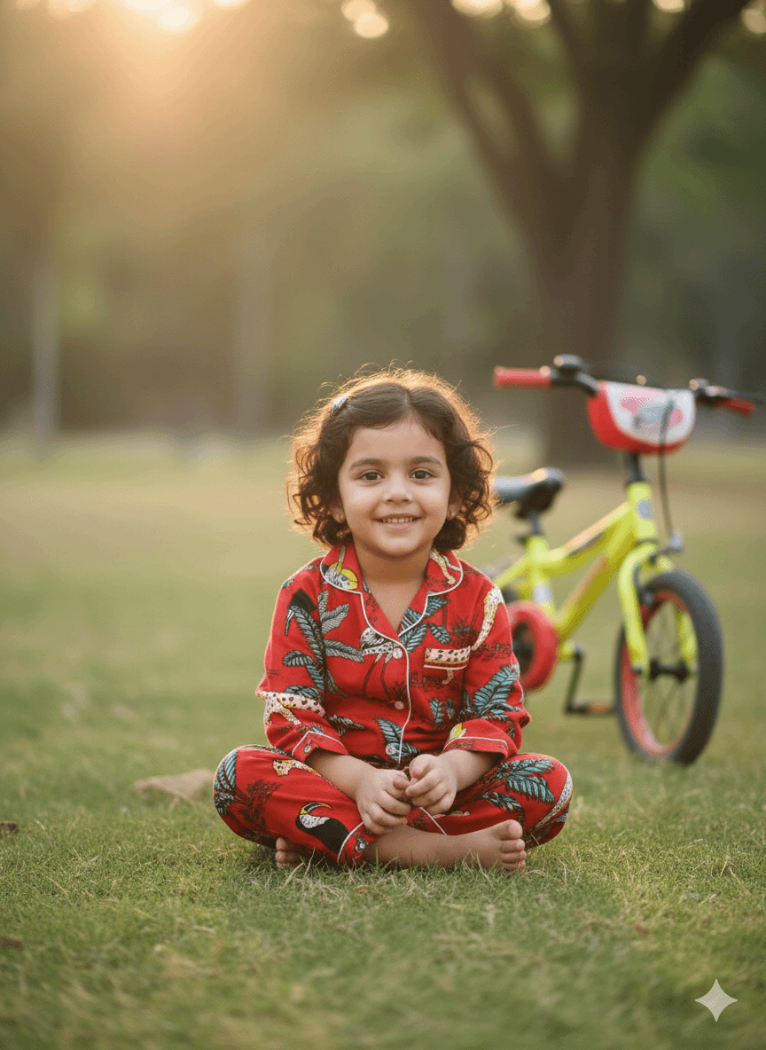 Kids Night suit - Red Jungle