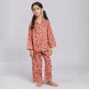 Kids watermelon print cotton night suit full length view, comfortable and stylish sleepwear