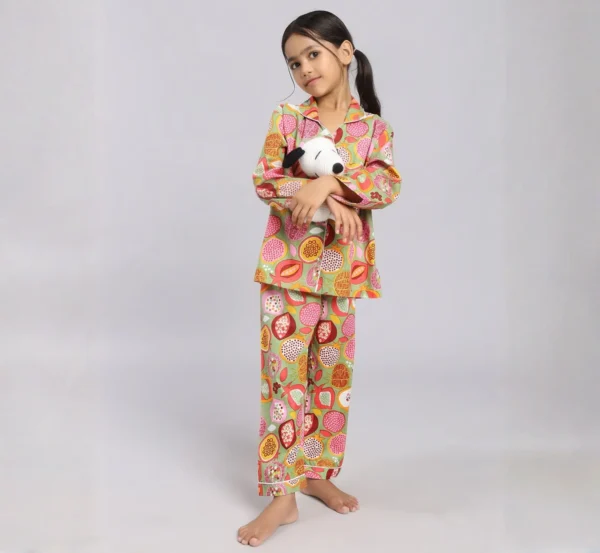 Mix Fruit Print Cotton Night Suit for Kids