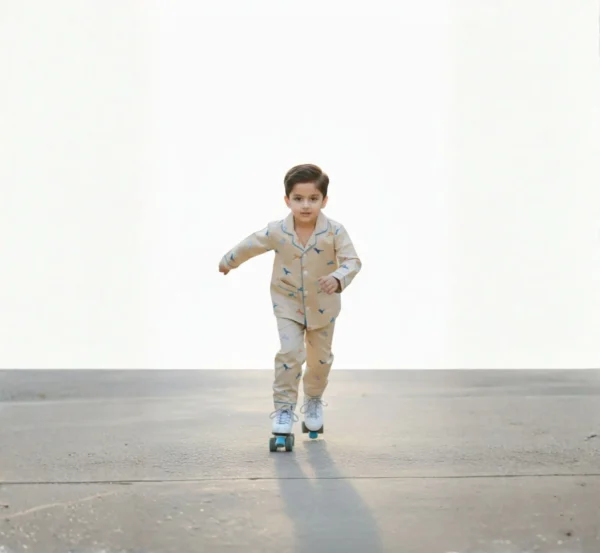 Premium Poplin Kids Nightwear Designed for Winter Comfort hover view