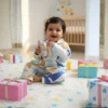 Kids poplin cotton winter night suit smiling look, cozy and comfortable sleepwear