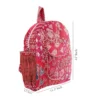 Red floral patchwork kids backpack spacious look, roomy and practical school bag
