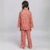 Kids watermelon print cotton night suit back view, breathable and comfortable sleepwear