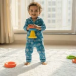 Sky Blue Cotton Night Suit for Kids