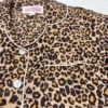 Leopard print cotton night suit cloth detail view, soft and breathable fabric