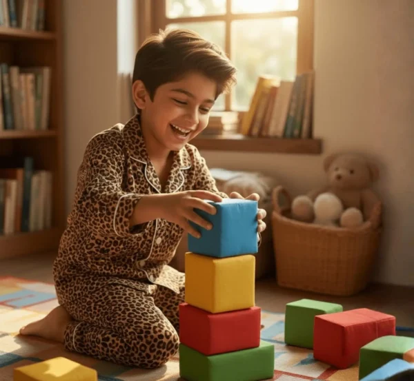 Leopard Print Cotton Night Suit for Kids