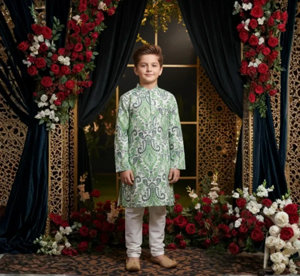 Stylish Cotton Boys Kurta Pajama Set for Festive Wear