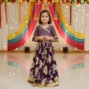 Purple lehenga choli for girls front view, elegant and festive traditional outfit
