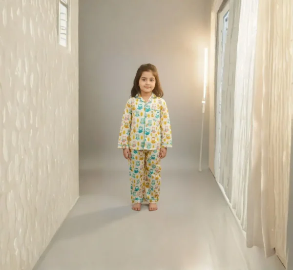 Trendy Soft and Breathable Owl Print Nightwear for Kids hover view