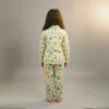 Kids owl print cotton night suit back view, breathable and cozy sleepwear