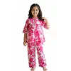Pink floral girls cotton co-ord set studio cutout image, clean and stylish coordinated outfit