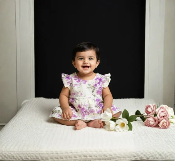 Premium White Infant Frock for Baby Girls