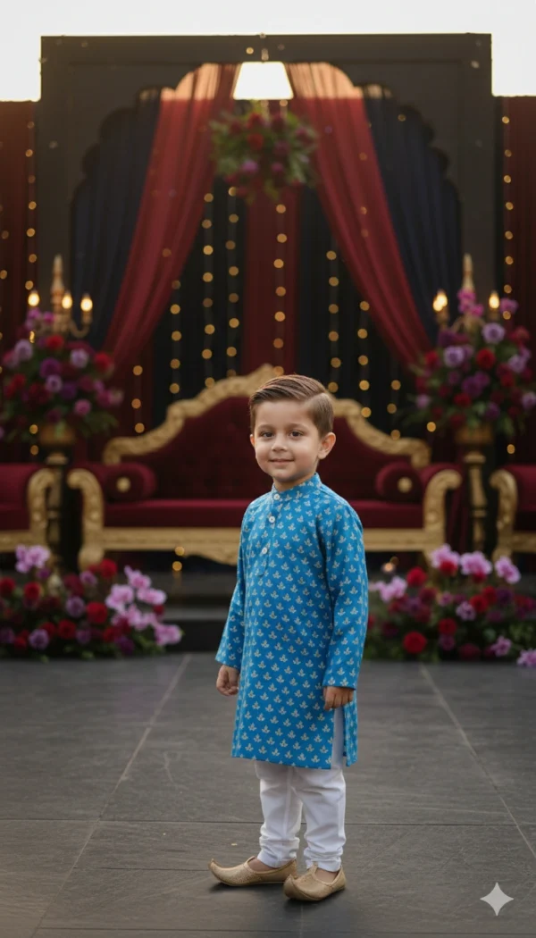 Boys kurta pajama festive wear, elegant and stylish outfit for weddings and festivals