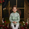 Boys kurta pajama candid shot, natural pose showing comfort and style