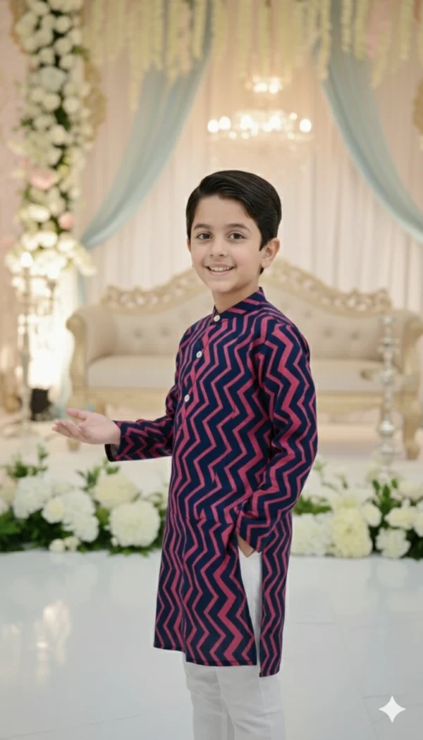 Boys kurta pajama style thumbnail, elegant and comfortable ethnic outfit for kids