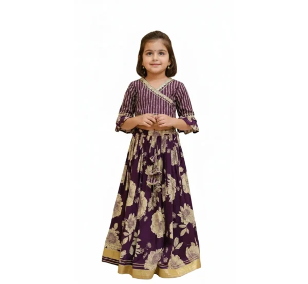 Purple lehenga choli for girls catalog image, stylish and traditional outfit