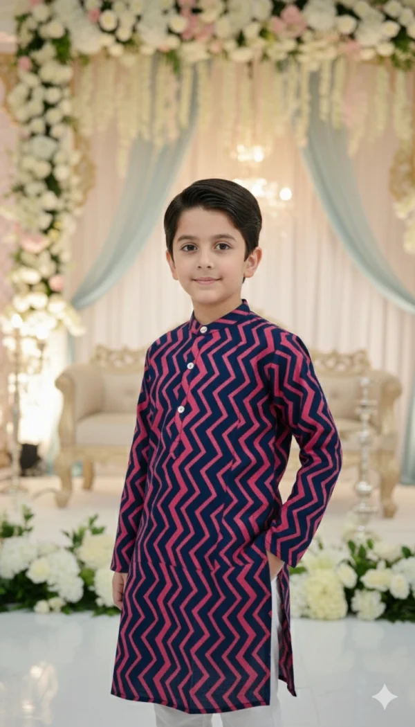 Boys kurta pajama lifestyle image, comfortable and stylish ethnic wear for kids