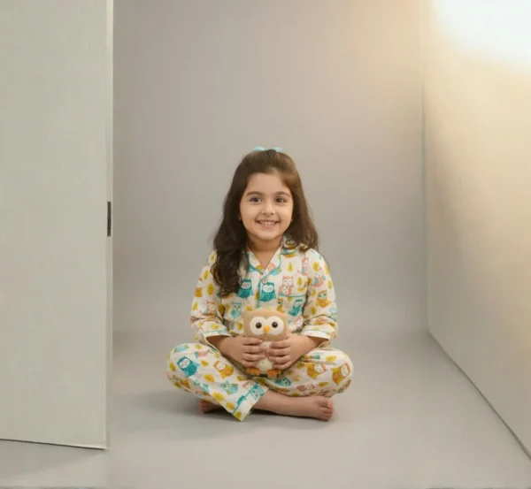 Trendy Soft and Breathable Owl Print Nightwear for Kids