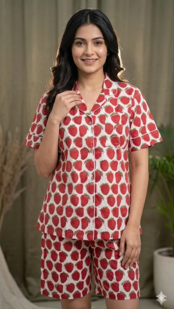 Women's Half Sleeves Night Suit hover view