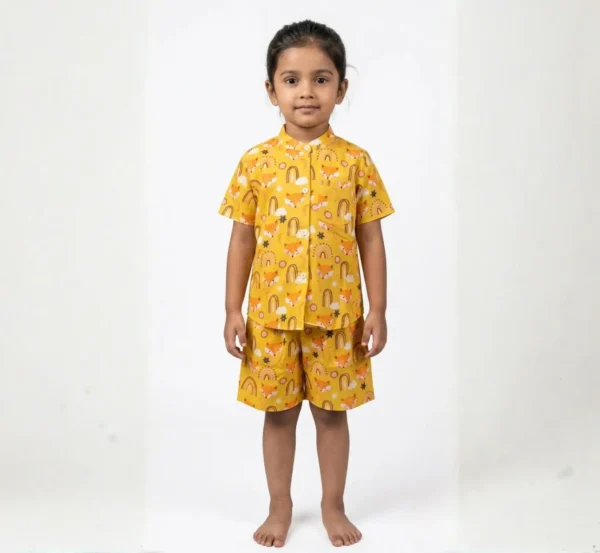 Stylish Yellow Kids Cord Set for Daily Wear