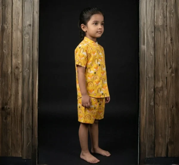Stylish Yellow Kids Cord Set for Daily Wear hover view