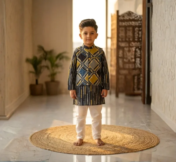 Boys Kurta Pajama with Jacket hover view