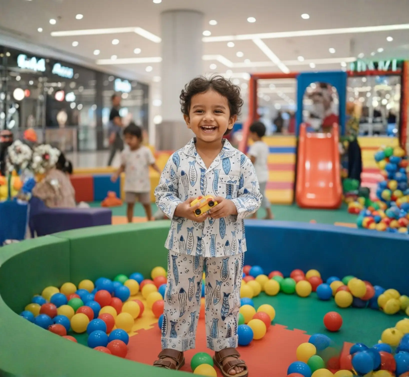 Blue fish print clothing for kids online India from children’s boutique brands India