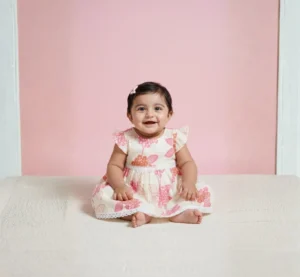 Cream cotton baby night suit online India soft fabric for delicate baby skin