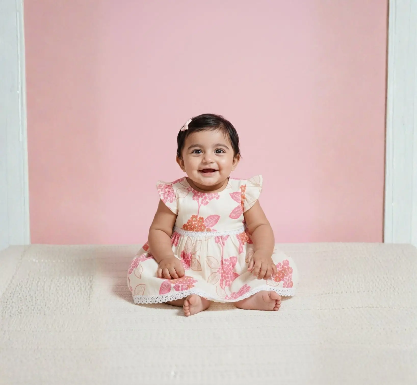 Cream cotton baby night suit online India soft fabric for delicate baby skin
