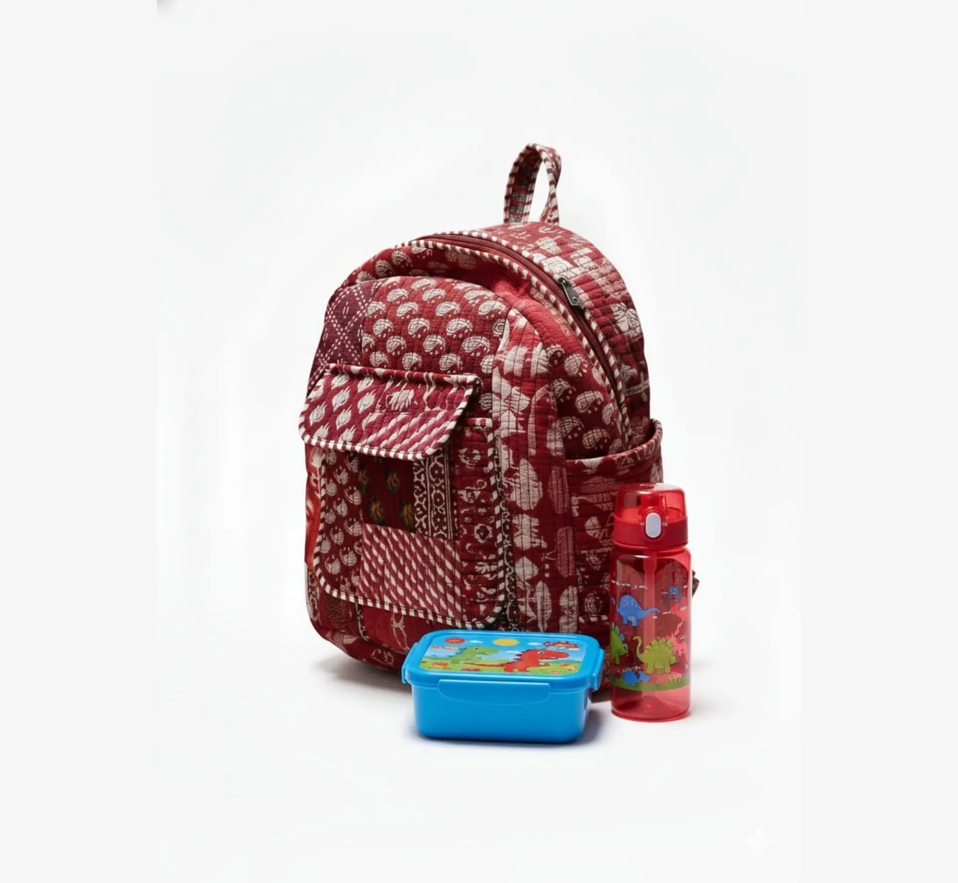 Red floral kids backpack stylish accessory for everyday use