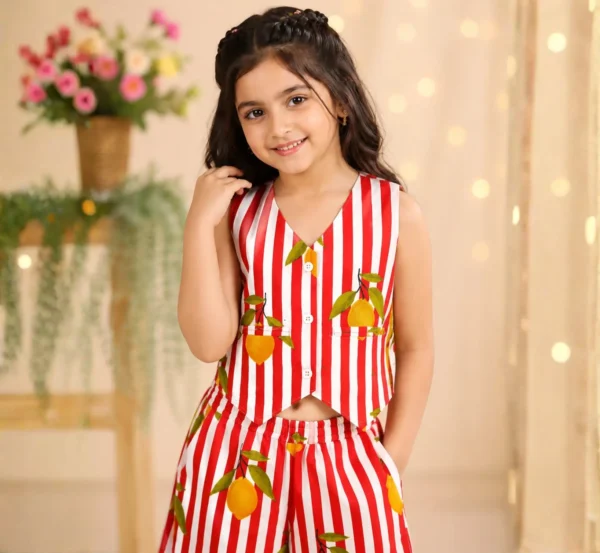 Bow And Tie Girls Waist Coat for Casual And Everyday Wear hover view