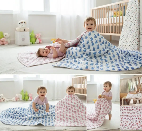 Lightweight Pure Cotton Kids Quilt for All-Season Comfort hover view