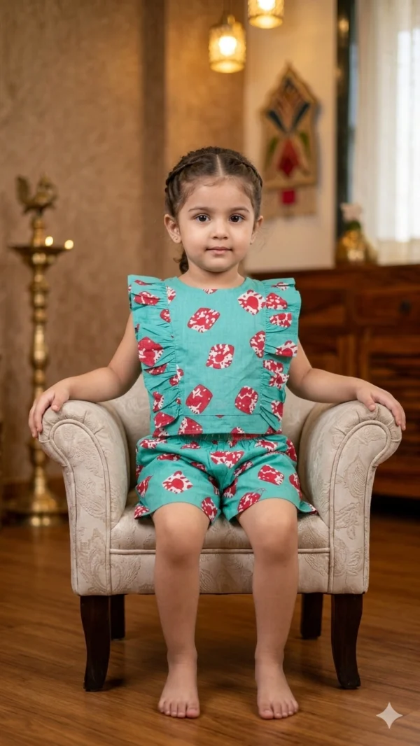 Buy Stylish Green Girls Cord Set Online hover view