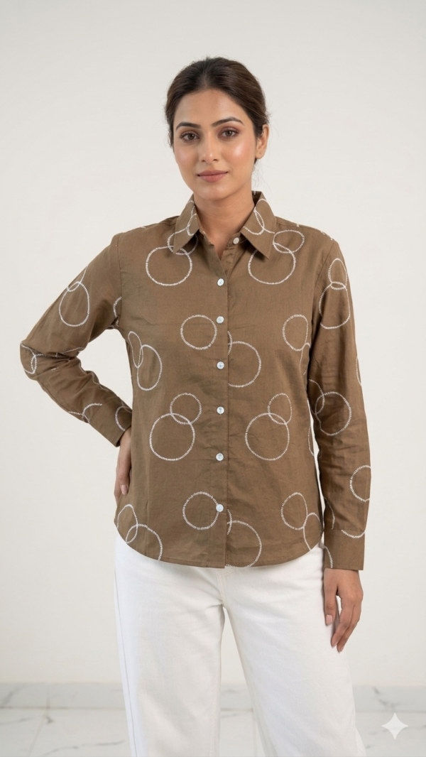 Premium Brown Women’s Shirt Made from Soft Cotton Fabric