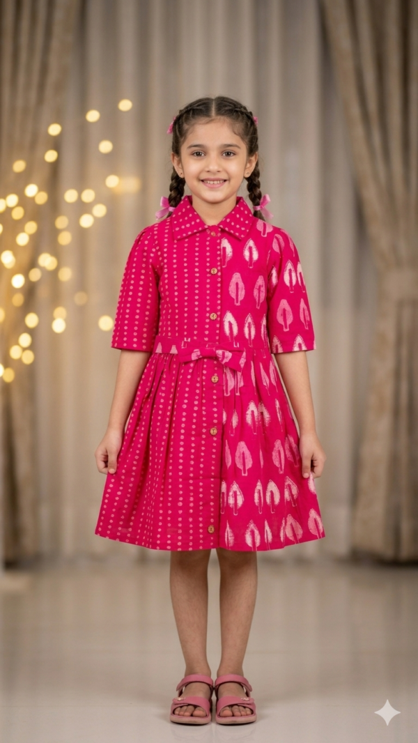 Lightweight Pure Cotton Girls Frock for Comfortable Daily Wear hover view