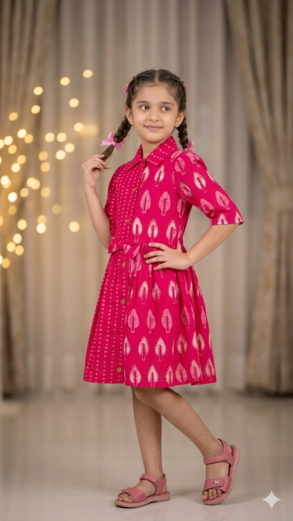 Lightweight Pure Cotton Girls Frock for Comfortable Daily Wear