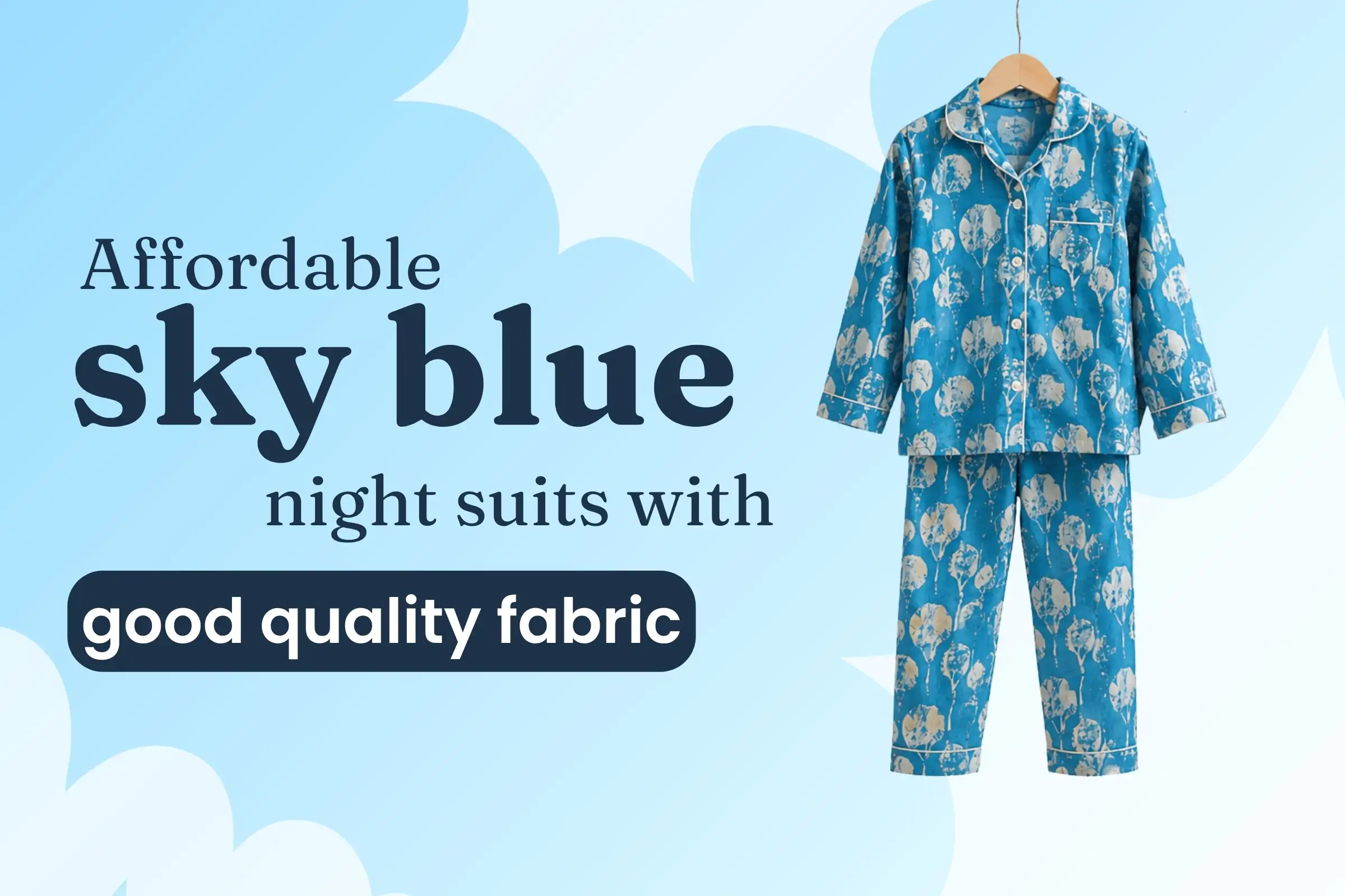 Affordable Sky Blue Night Suits for Kids (With Great Fabric, Too)