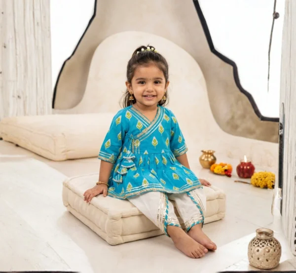 Girls Angrakha with Dhoti hover view